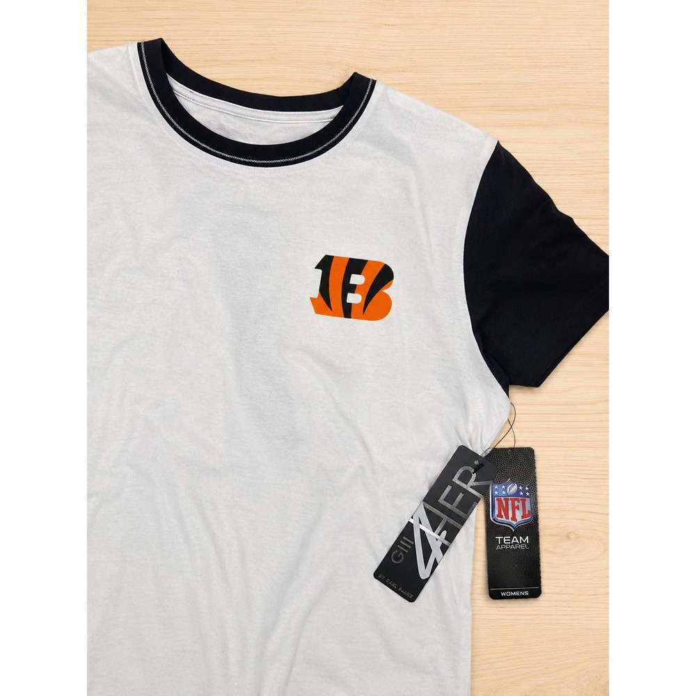 Cincinnati Bengals G-III 4Her Women's Large Graphic Ringer T-Shirt NWT NFL - Picture 3 of 5